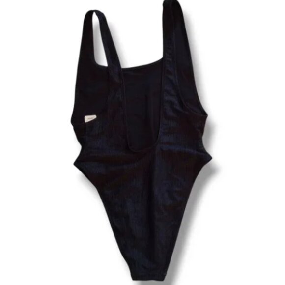 Aerie Shine Rib Birthday Scoop Cheekiest One Piece Swimsuit - Picture 6 of 6